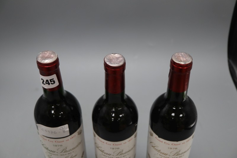 Three bottles of Chateau Branaire-Ducru St Julien 1978
